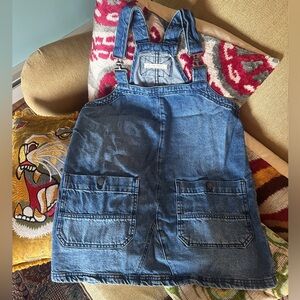 We the Free Denim Blue Overall Mini Dress XS